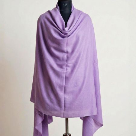 Handmade Kashmiri Woolen Stole in Soft Lavender Hue